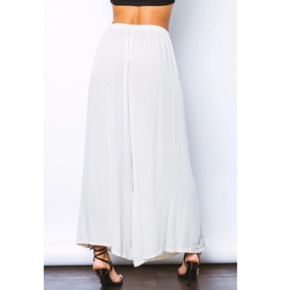 Cream Palazzo Pants - Picture 3 of 4